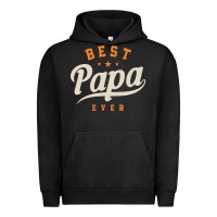 Pigment Black Mens Best Papa Ever Funny Fathers Day Urban Hoodie - linhVisuals