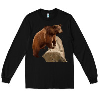 Black California Grizzly Bear Long Sleeve Tee - RanaPortraitStore
