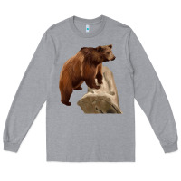 Heather Grey California Grizzly Bear Long Sleeve Tee - RanaPortraitStore