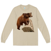 Mushroom California Grizzly Bear Long Sleeve Tee - RanaPortraitStore
