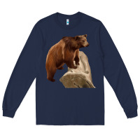 Navy California Grizzly Bear Long Sleeve Tee - RanaPortraitStore