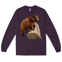 Plum California Grizzly Bear Long Sleeve Tee - RanaPortraitStore