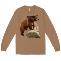 Toasted Coconut California Grizzly Bear Long Sleeve Tee - RanaPortraitStore