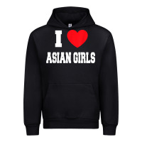 Black i love asian girls t shirt Urban Hoodie - linhVisuals
