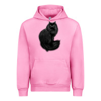 Fuchsia Pink black cat Urban Hoodie - linhVisuals