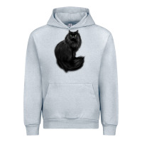 Heather Grey black cat Urban Hoodie - linhVisuals