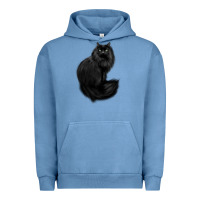 Pigment Pebble Blue black cat Urban Hoodie - linhVisuals