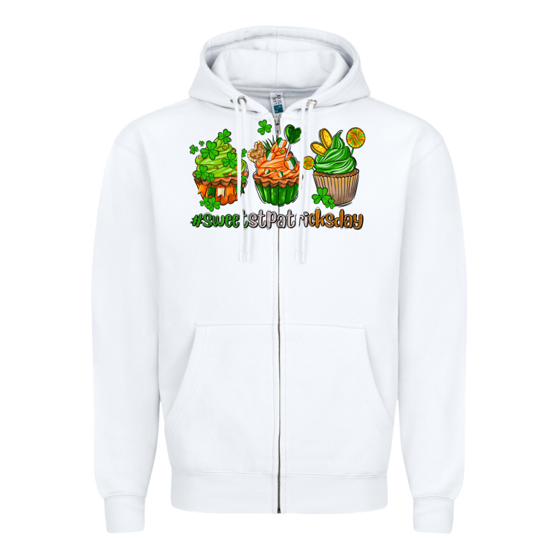 Sweet St Patricks Day Cupcake Zipper Hoodie by AdoDesignShop | Teevron