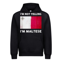 Black i'm not yelling i'm maltese shirt  malta flag t shirt Urban Hoodie - linhVisuals