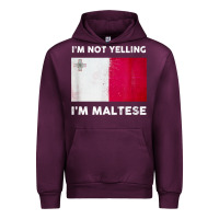 Mauve Wine i'm not yelling i'm maltese shirt  malta flag t shirt Urban Hoodie - linhVisuals