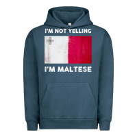 Pigment Midnight Navy i'm not yelling i'm maltese shirt  malta flag t shirt Urban Hoodie - linhVisuals