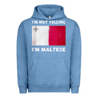 Pigment Pebble Blue i'm not yelling i'm maltese shirt  malta flag t shirt Urban Hoodie - linhVisuals