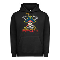 Pigment Black it's all fun & games until someone needs an eyepatch pirate t shirt Urban Hoodie - linhVisuals