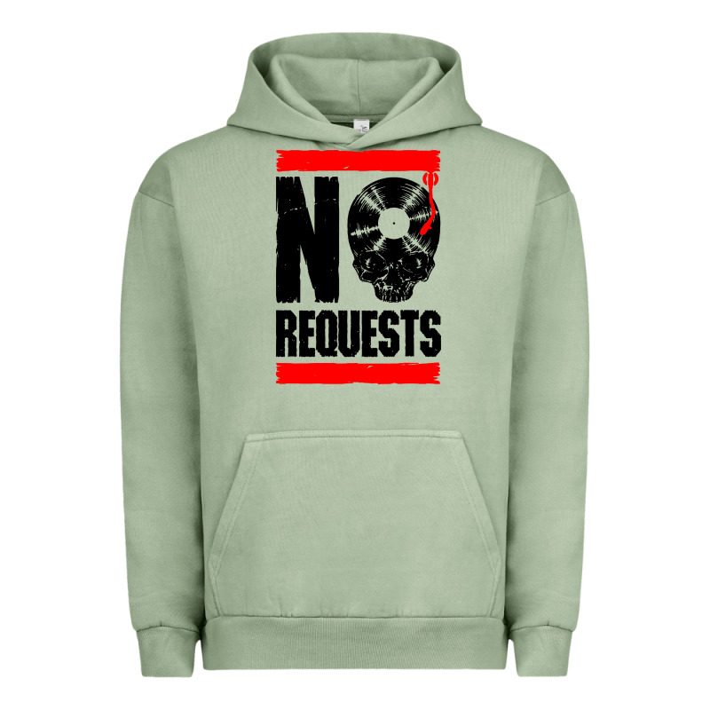 No Requests Dj Turntable Vinyl Record Urban Hoodie by linhVisuals | Teevron