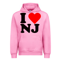 Fuchsia Pink i love nj Urban Hoodie - linhVisuals