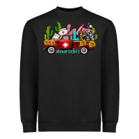 Black lpn nurse truck with cactus and sunflowers Heavyweight Sweatshirt - AdoDesignShop