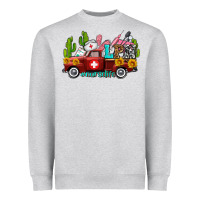 Heather Grey lpn nurse truck with cactus and sunflowers Heavyweight Sweatshirt - AdoDesignShop