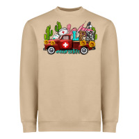 Mushroom lpn nurse truck with cactus and sunflowers Heavyweight Sweatshirt - AdoDesignShop