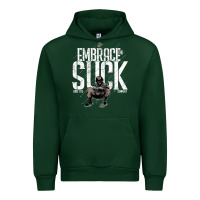 Forest Green EMBRACE THE SUCK VINTAGE Urban Hoodie - linhVisuals
