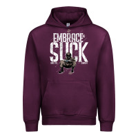 Mauve Wine EMBRACE THE SUCK VINTAGE Urban Hoodie - linhVisuals