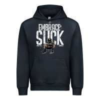 Navy EMBRACE THE SUCK VINTAGE Urban Hoodie - linhVisuals