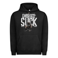 Pigment Black EMBRACE THE SUCK VINTAGE Urban Hoodie - linhVisuals