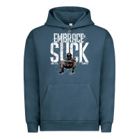 Pigment Midnight Navy EMBRACE THE SUCK VINTAGE Urban Hoodie - linhVisuals