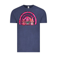 Vintage Denim breast cancer rainbow gnomes Vintage Tee - FaDigitalArtStudio
