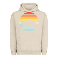 Pigment French Oak boat t  shirt boat trip silhouette on a distressed retro sunset produc Urban Hoodie - linhVisuals