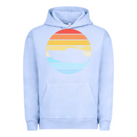 Pigment Grape Ice boat t  shirt boat trip silhouette on a distressed retro sunset produc Urban Hoodie - linhVisuals