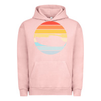 Pigment Salmon boat t  shirt boat trip silhouette on a distressed retro sunset produc Urban Hoodie - linhVisuals