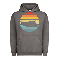 Pigment Tornado boat t  shirt boat trip silhouette on a distressed retro sunset produc Urban Hoodie - linhVisuals