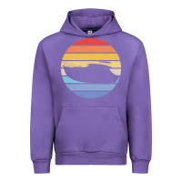 Tulip boat t  shirt boat trip silhouette on a distressed retro sunset produc Urban Hoodie - linhVisuals
