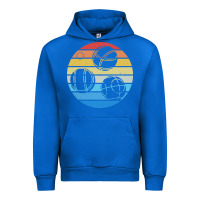 Cobalt bocce ball t  shirt bocce ball silhouette on a distressed retro sunset Urban Hoodie - linhVisuals