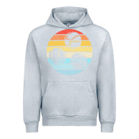 Heather Grey bocce ball t  shirt bocce ball silhouette on a distressed retro sunset Urban Hoodie - linhVisuals