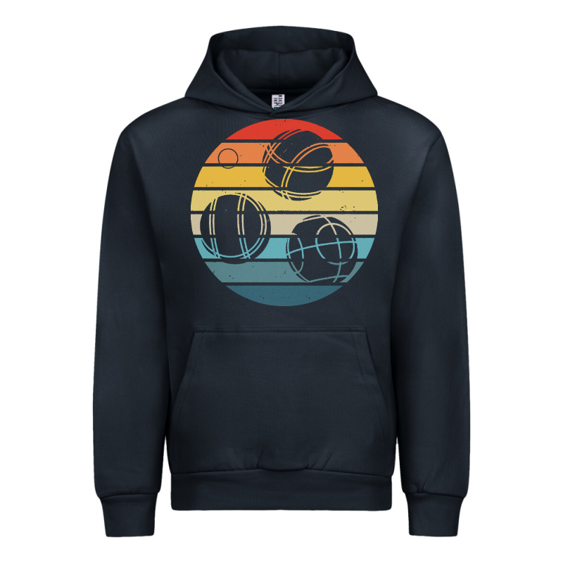 Bocce Ball T  Shirt Bocce Ball Silhouette On A Distressed Retro Sunset Urban Hoodie by linhVisuals | Teevron