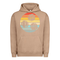 Pigment Burro bocce ball t  shirt bocce ball silhouette on a distressed retro sunset Urban Hoodie - linhVisuals