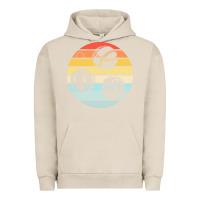 Pigment French Oak bocce ball t  shirt bocce ball silhouette on a distressed retro sunset Urban Hoodie - linhVisuals