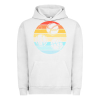 Pigment Lunar Rock bocce ball t  shirt bocce ball silhouette on a distressed retro sunset Urban Hoodie - linhVisuals