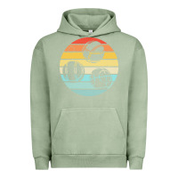 Pigment Oil Green bocce ball t  shirt bocce ball silhouette on a distressed retro sunset Urban Hoodie - linhVisuals
