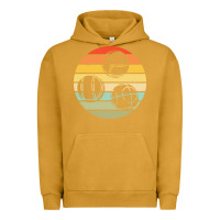 Pigment Peanut Butter bocce ball t  shirt bocce ball silhouette on a distressed retro sunset Urban Hoodie - linhVisuals