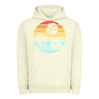 Pigment Pistachio bocce ball t  shirt bocce ball silhouette on a distressed retro sunset Urban Hoodie - linhVisuals
