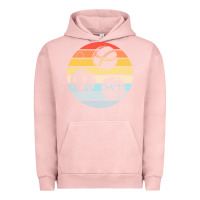 Pigment Salmon bocce ball t  shirt bocce ball silhouette on a distressed retro sunset Urban Hoodie - linhVisuals