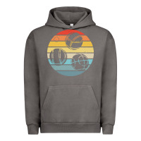 Pigment Tornado bocce ball t  shirt bocce ball silhouette on a distressed retro sunset Urban Hoodie - linhVisuals