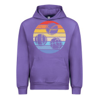 Tulip bocce ball t  shirt bocce ball silhouette on a distressed retro sunset Urban Hoodie - linhVisuals
