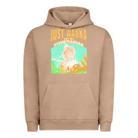 Pigment Burro pommeranian t  shirt dog owner, just wanna pet my pommeranian & drink Urban Hoodie - linhVisuals