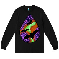 Black halloween bat  teardrop Long Sleeve Tee - BundleAndBundleShop