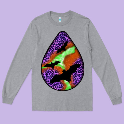 Halloween Bat  Teardrop Long Sleeve Tee Designed By Bundleandbundleshop