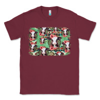 Burgundy baby cow floral aztec background Classic Tee - Jasminsmagicworld