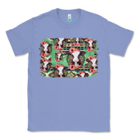 Colony Blue baby cow floral aztec background Classic Tee - Jasminsmagicworld